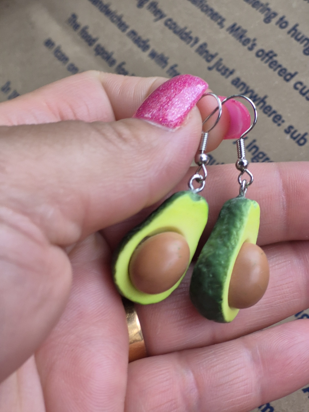 Cute Riped Avocado Drop Dangling Earrings ☆ Festive Lightweight Women Jewerly